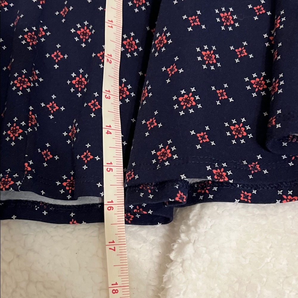 Gently used SO Navy and Red Patterned Skater Skirt - runs small - Picture 3 of 8
